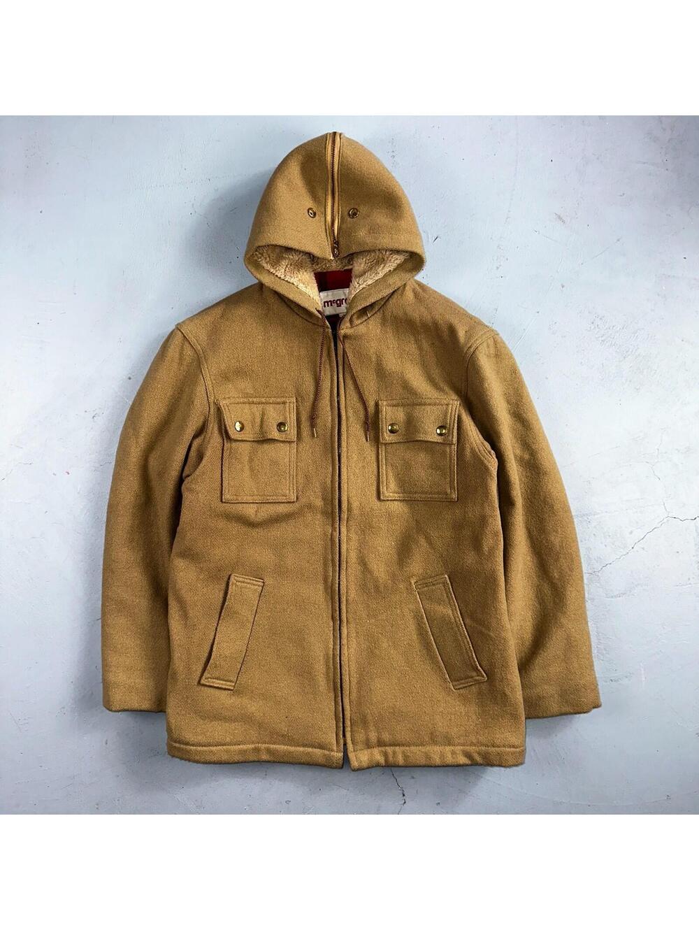 McGREGOR Sportswear VTG Sz 38 Wool Lined Hooded Field Ranch Jacket Coat 60s 70s